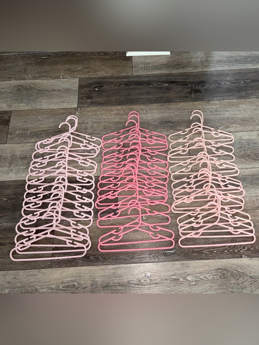 Kids Pink Plastic Clothes Hangers - 45 total